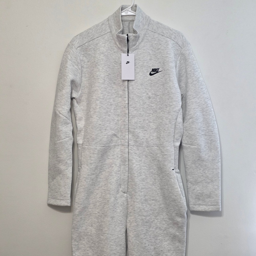Nike Tech Fleece Jumpsuit Women Medium NWT Birch Heather Grey Athleisure, Sporty